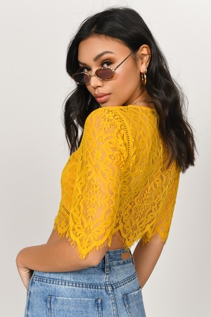 yellow lace blouse