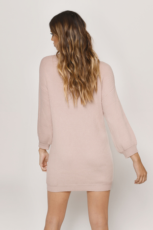 blush pink sweater dress