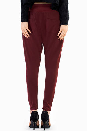 burgundy sweat pants