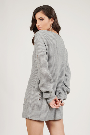 long grey sweater