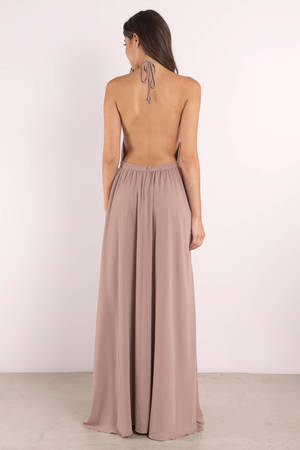 all about love taupe maxi dress