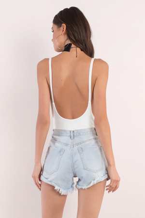 white low back bodysuit