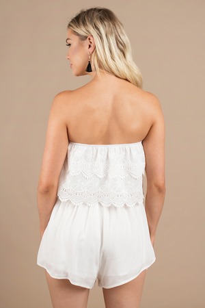 white tube top romper