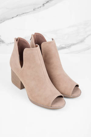 beige booties open toe