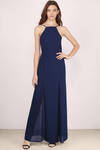 Navy Maxi Dress - Blue Dress - Chiffon Dress - Blue Maxi Dress - $18