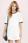 white and black shirt dress