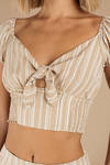 On Your Mind Beige Front Knot Top