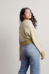 Kiwi Green 2-Tone Cropped Sweater
