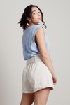 Take Your Shot Cream Belted Corduroy Cuffed Shorts