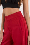 One Track Mind Red Trouser Pants